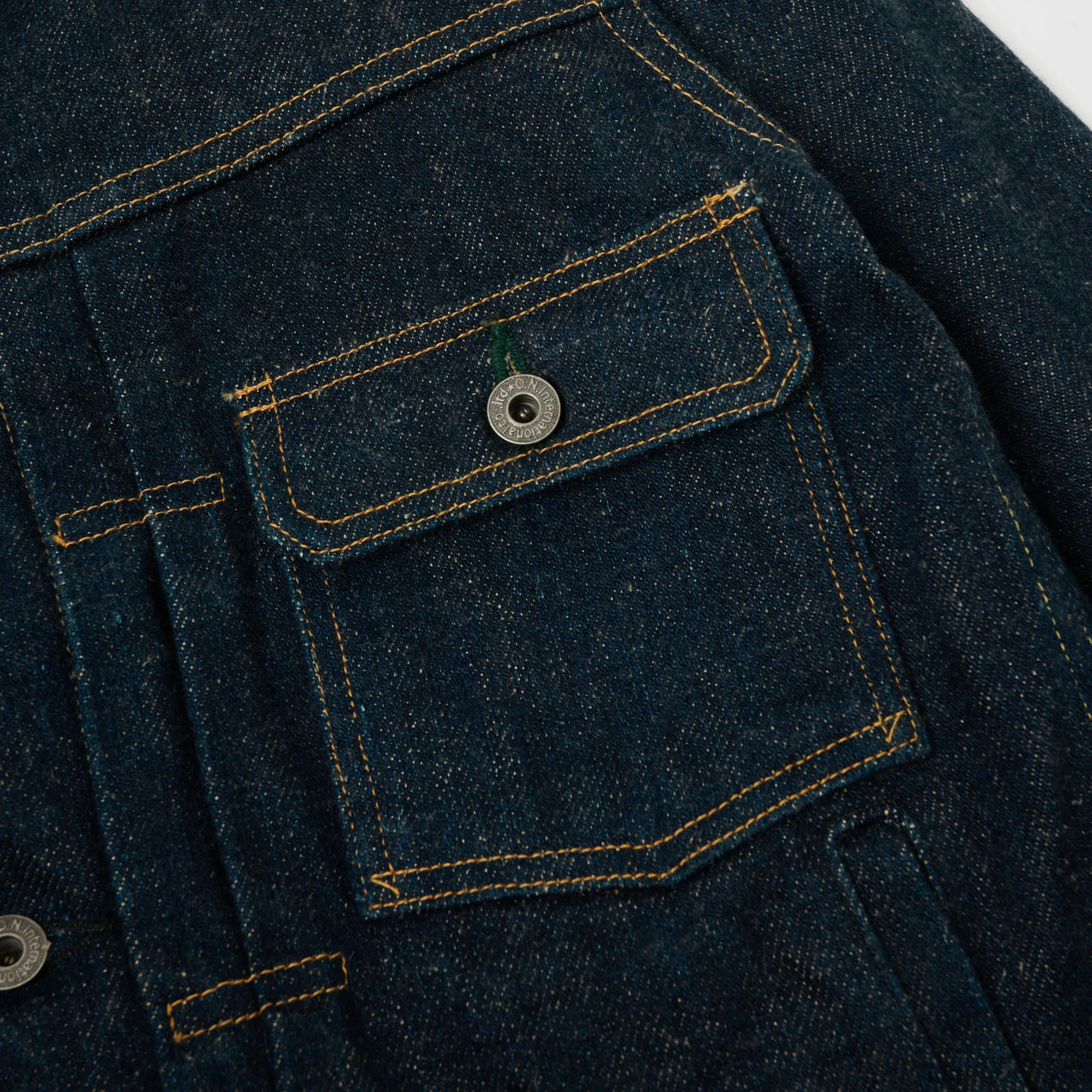 Noise Free Zippers Versatile Layering Options ONI Denim 02516P-ZR 'Secret Denim' Type II Denim Jacket - Rinsed