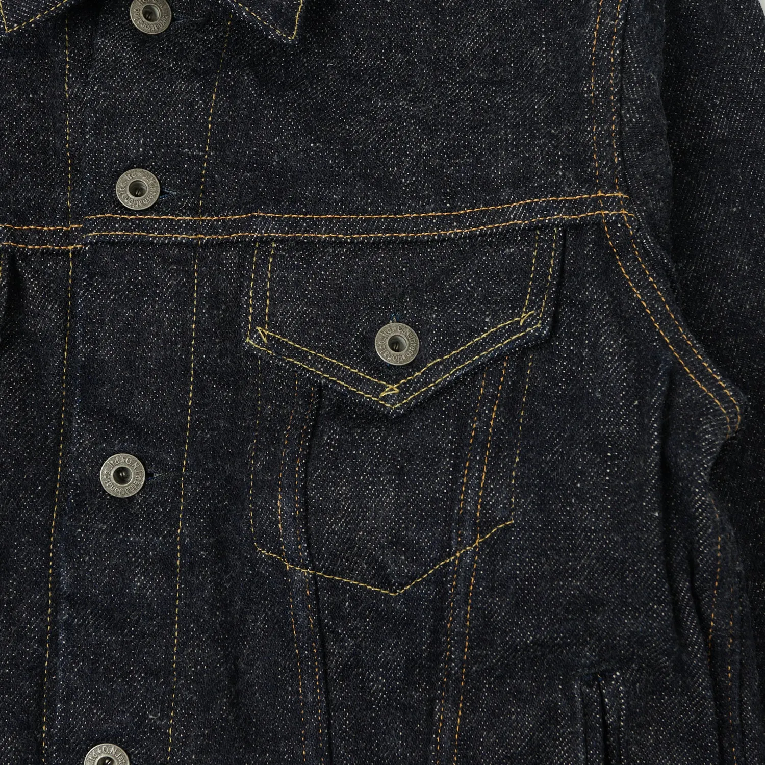 ONI Denim 02527P-DIZR 20oz 'Dark Indigo 'Secret Denim' Type-III Pocket Denim Jacket - One Wash HighCollarDesign