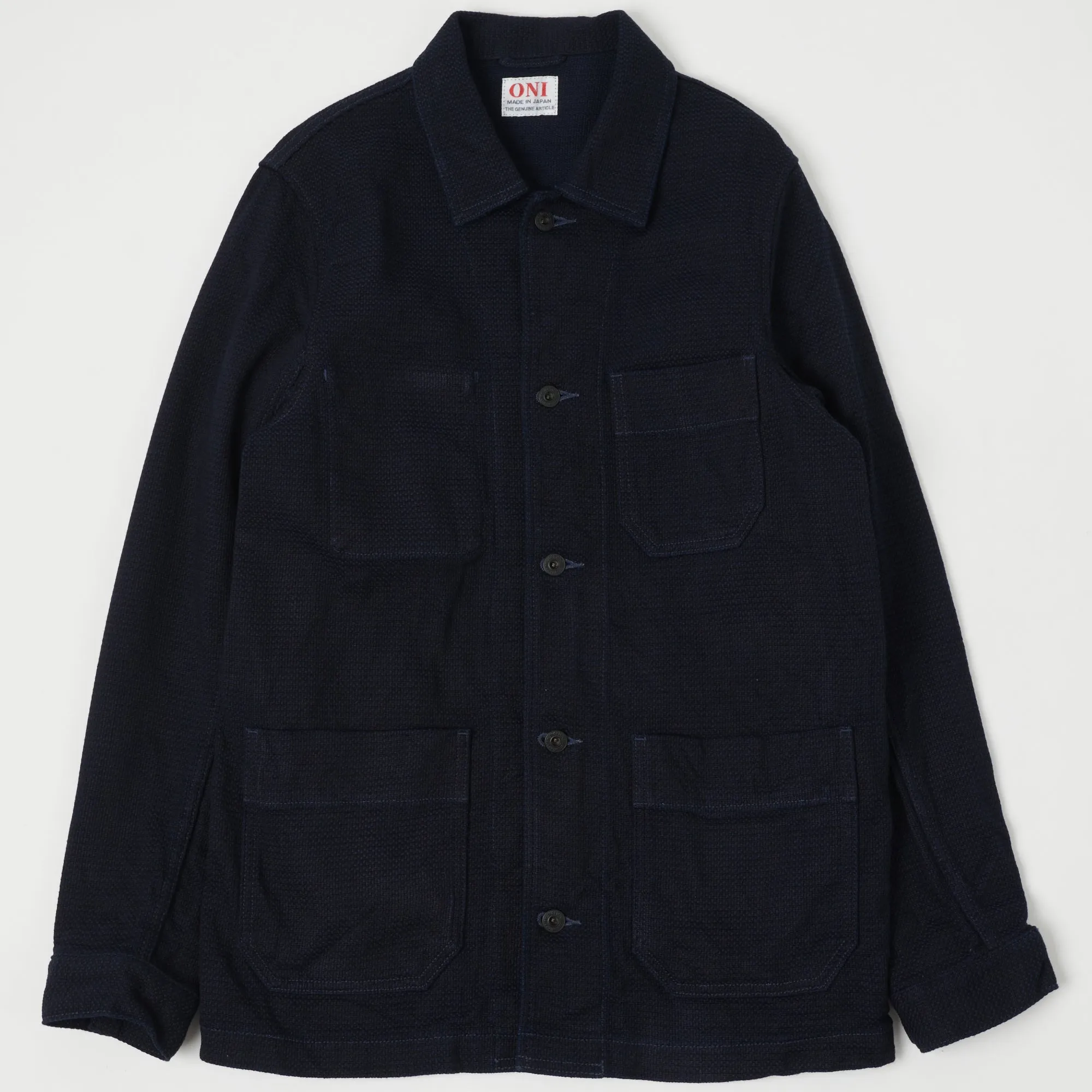ONI Denim 03100-ID Sashiko Dobby Coverall Jacket - Indigo Hydrophobic Treatment Seamless construction