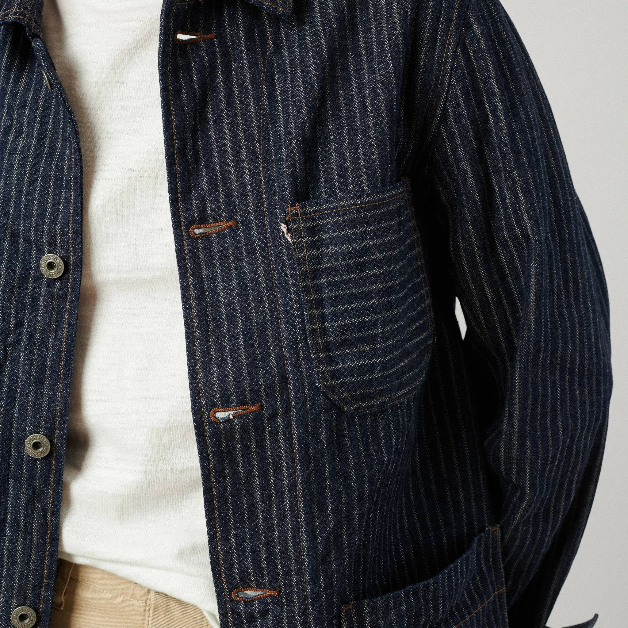 ONI Denim 03101-HJS 12oz Drop Needle Coverall Jacket - One Wash Warmth Retention