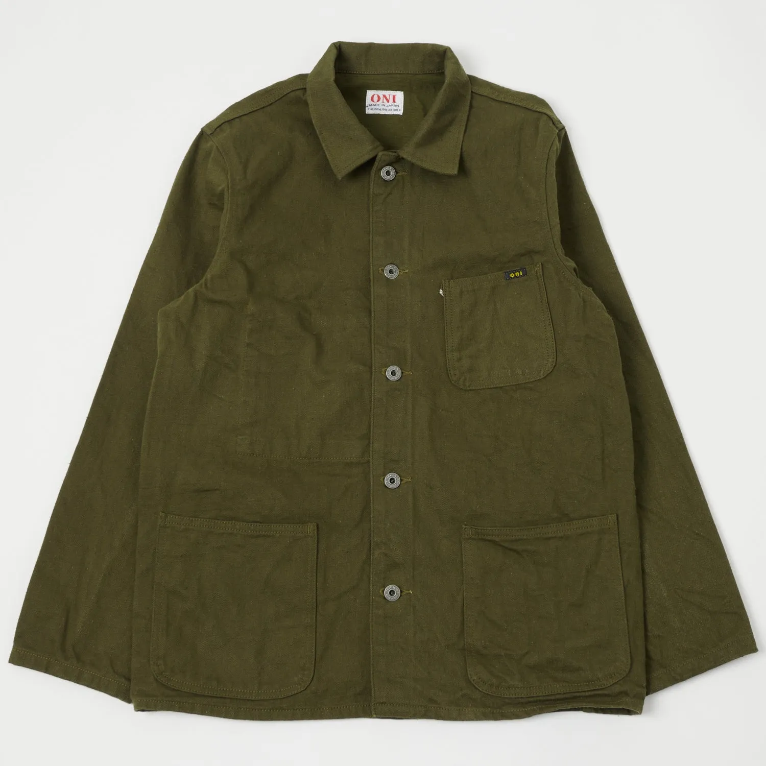 Two Tone Design anti slip grip ONI Denim 03501-DKOLSF Sulfur Coverall Jacket - Dark Olive