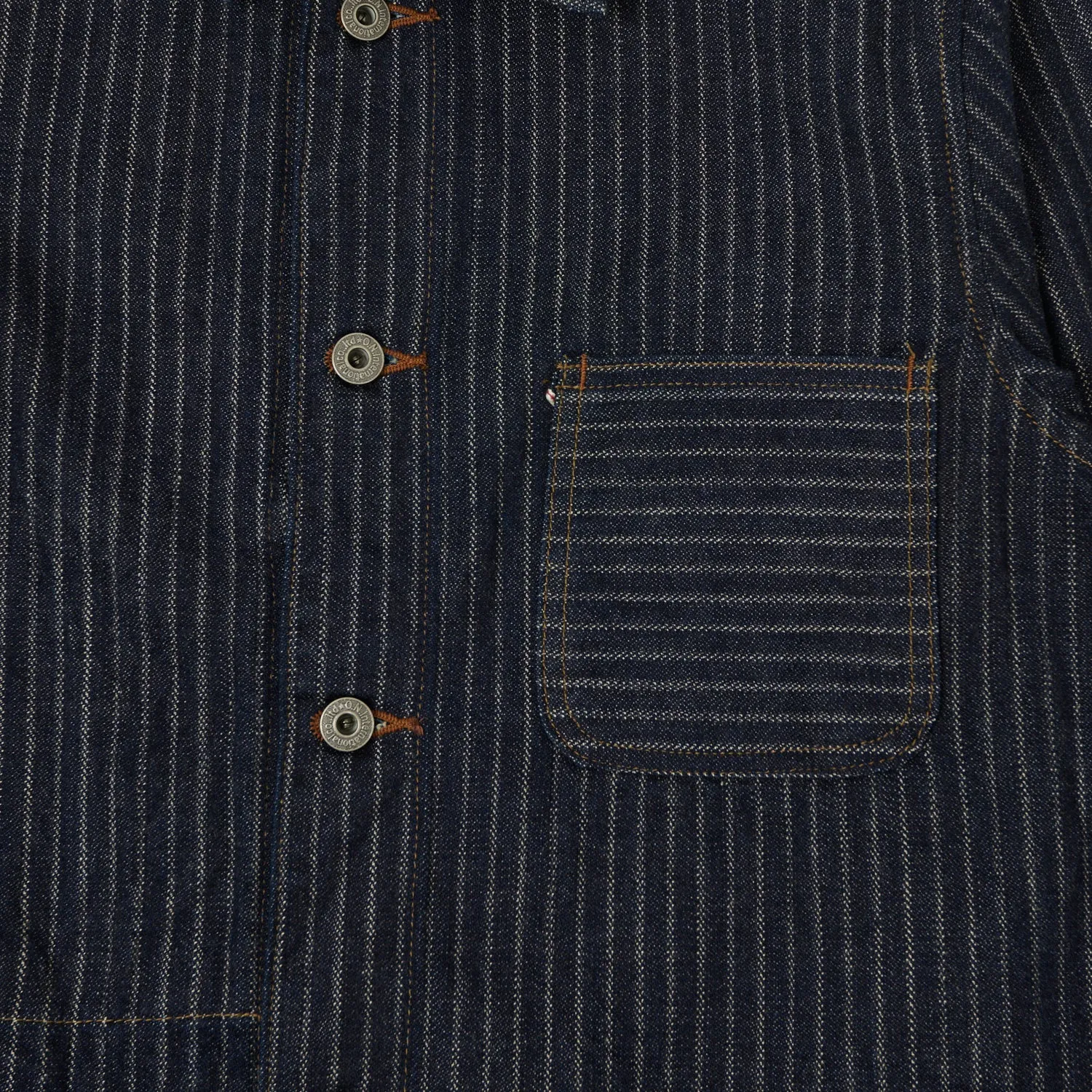 Travel Wardrobe Hooded Attachment ONI Denim 03501-HJS 12oz Drop Needle Coverall Jacket - One Wash