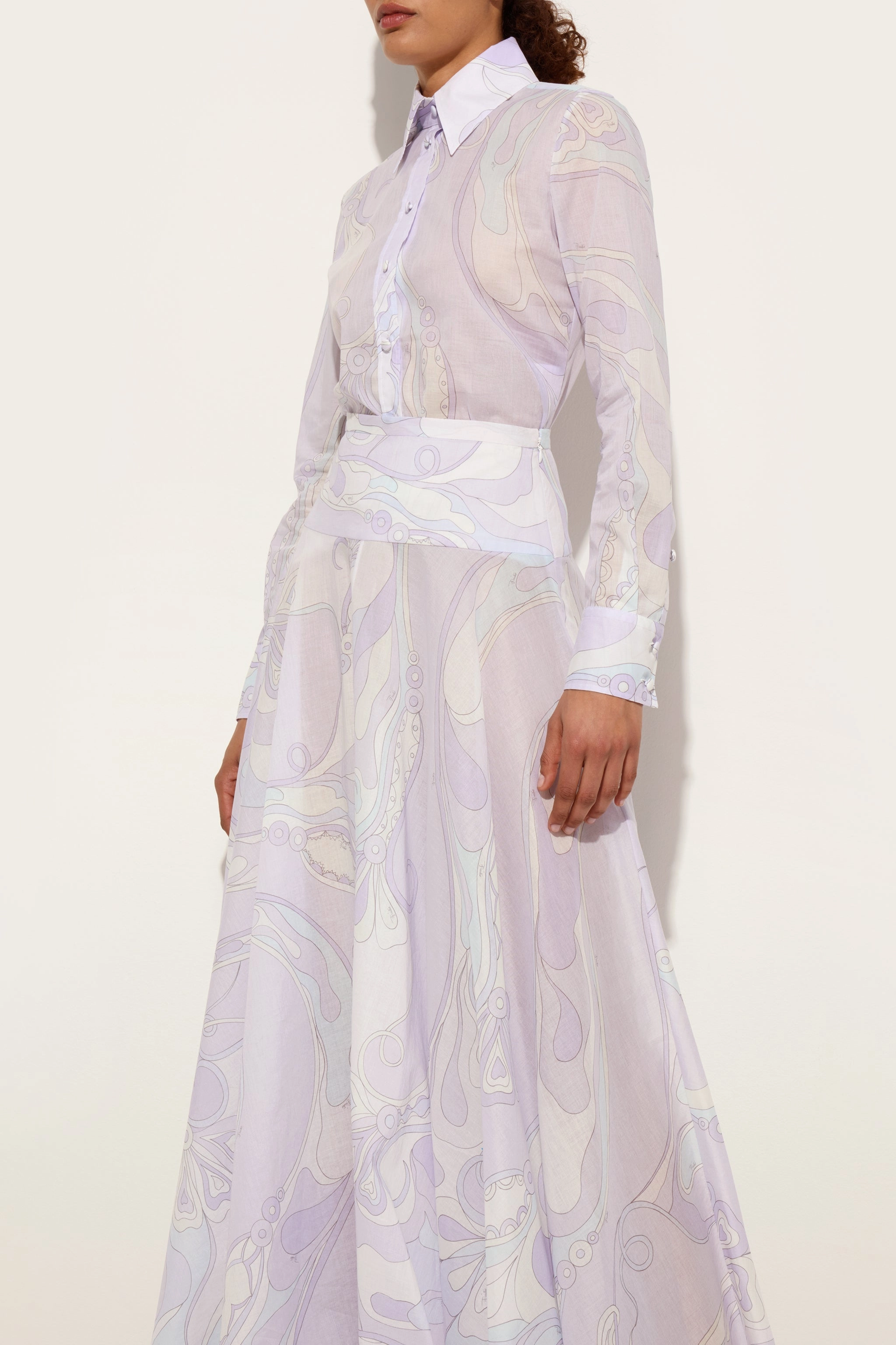 Comfy Look Orchidee Print Long Cotton Skirt