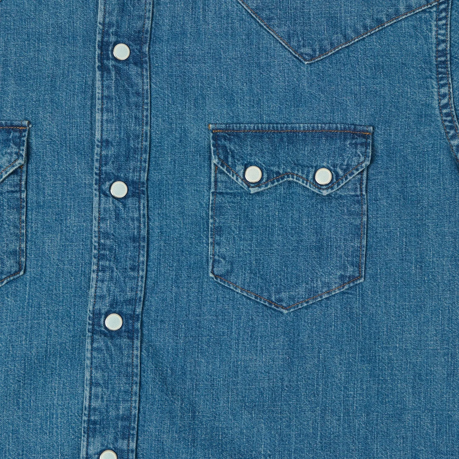 Minimalist fashion orSlow Denim Western Shirt - Used Wash