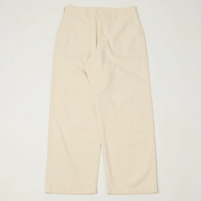 SecureZipperClosures orSlow Herringbone Twill Lightweight Fatigue Pants - Ecru