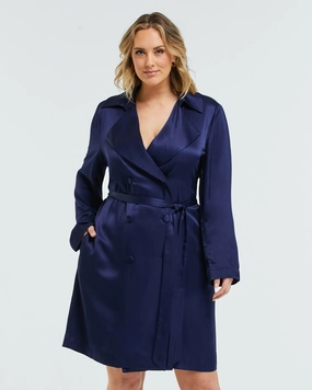 Samantha Satin Trench | Ink Multi Directional Stretch wedding ceremony