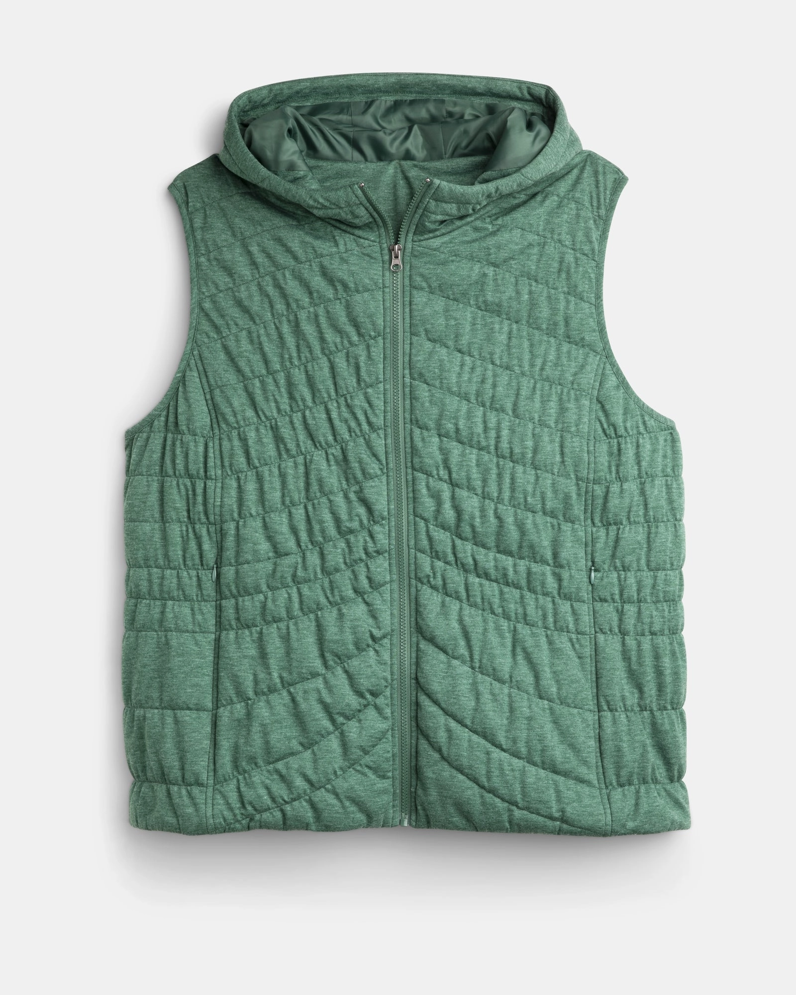 Night Out commuting Frances Quilted Puffer Vest | Olive Green