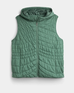 Frances Quilted Puffer Vest | Olive Green Heat Retention