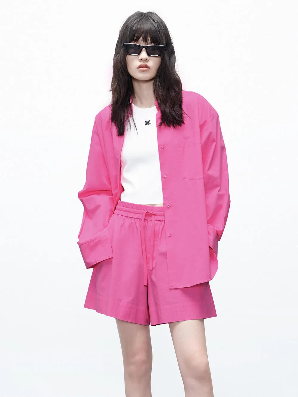 Lightweight Weave Oversized Classic Cotton Shirt