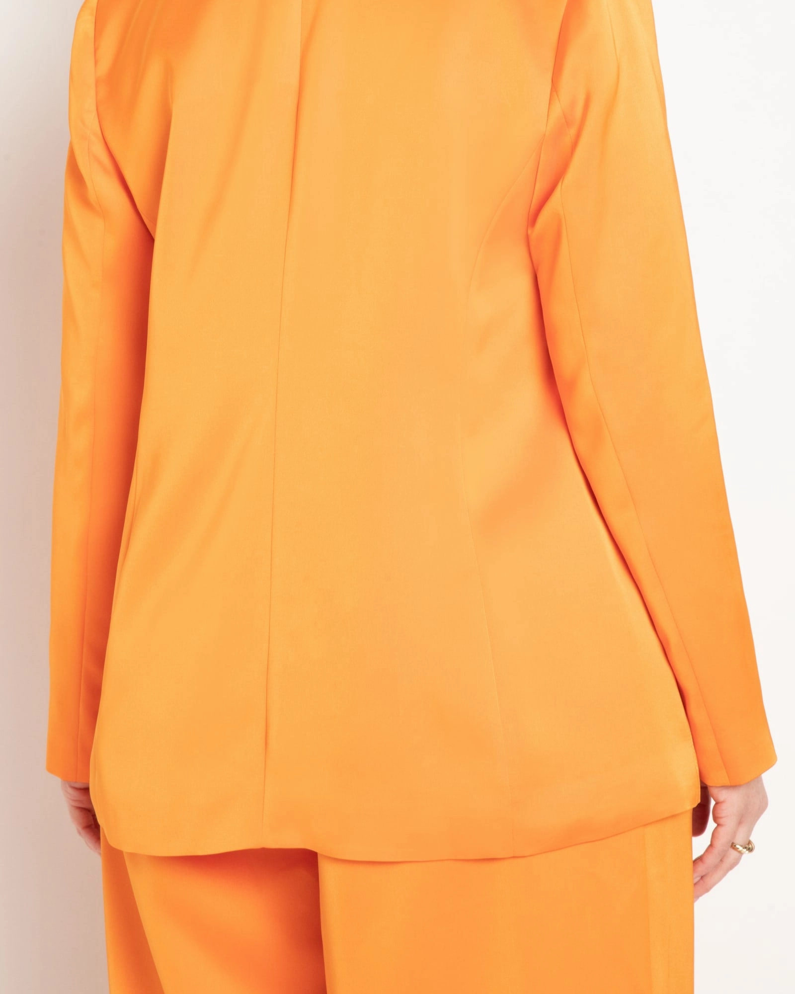 Oversized Satin Blazer | Persimmon Orange Cool Touch home - party
