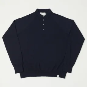 Quick Comfort Peregrine Long Sleeve Wool Polo Shirt - Navy