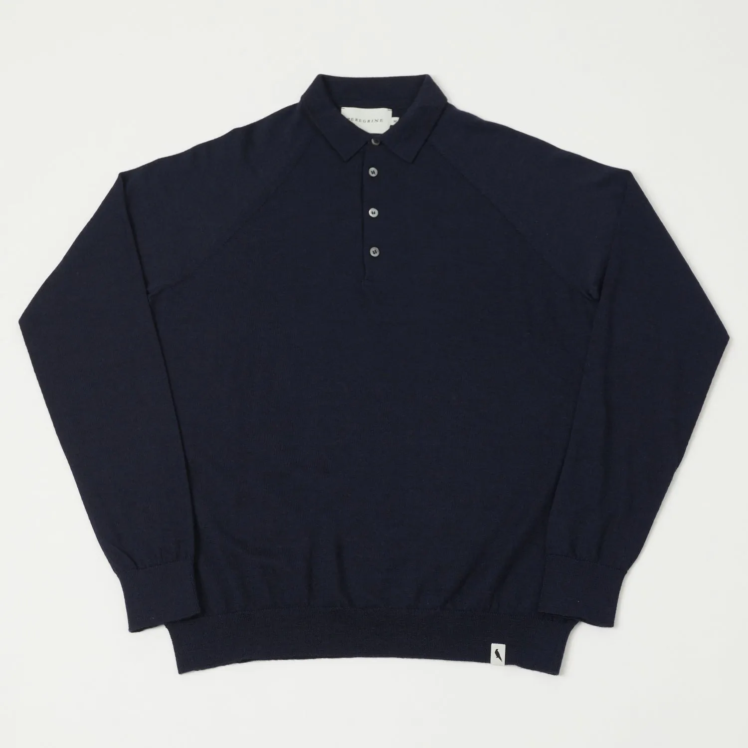 Quick Comfort Peregrine Long Sleeve Wool Polo Shirt - Navy