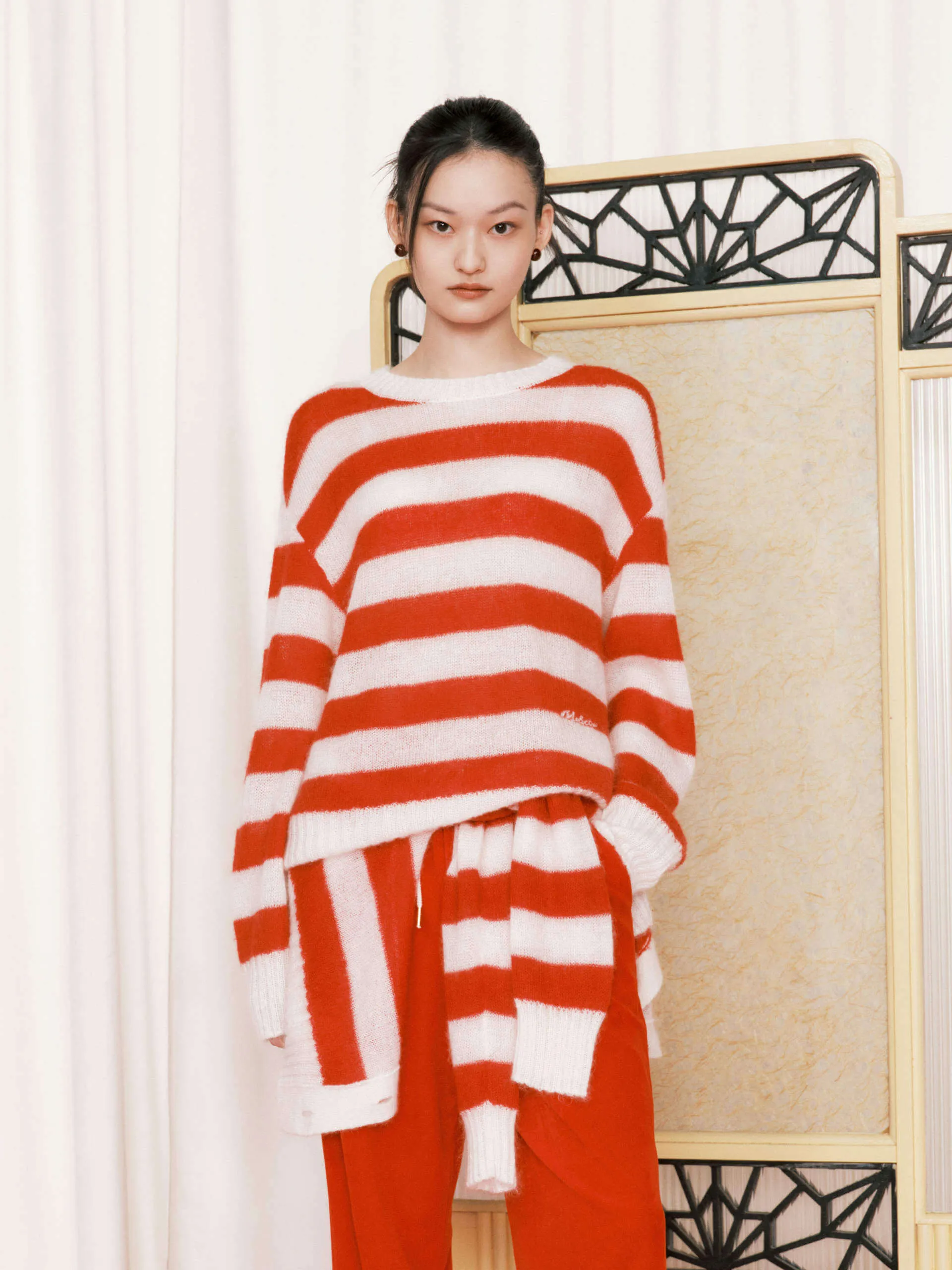 Include Mohair Striped Sweater Lightweight Fit