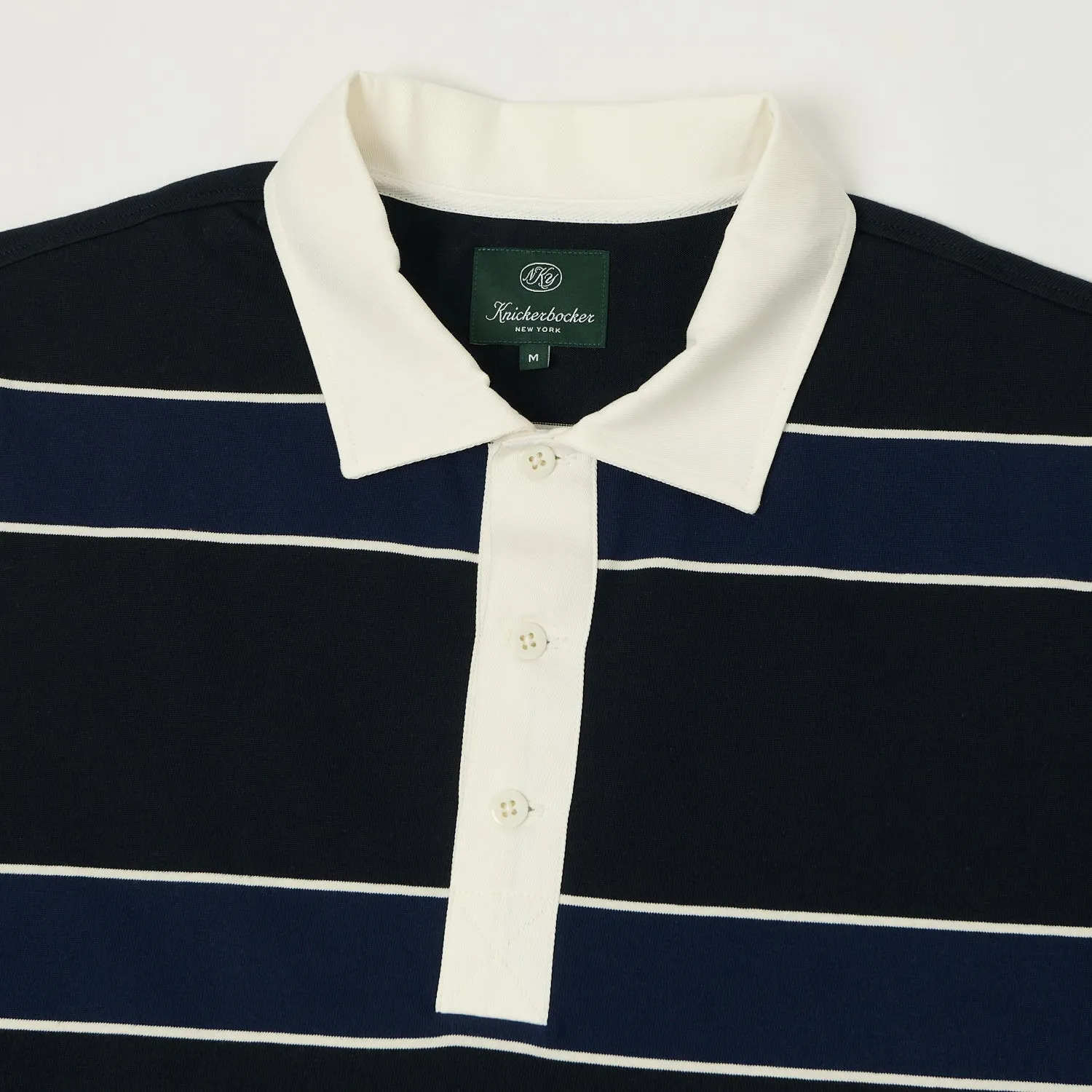 Clubhouse Ready Knickerbocker 'McCarren' Stripe Rugby Shirt - Black/Blue