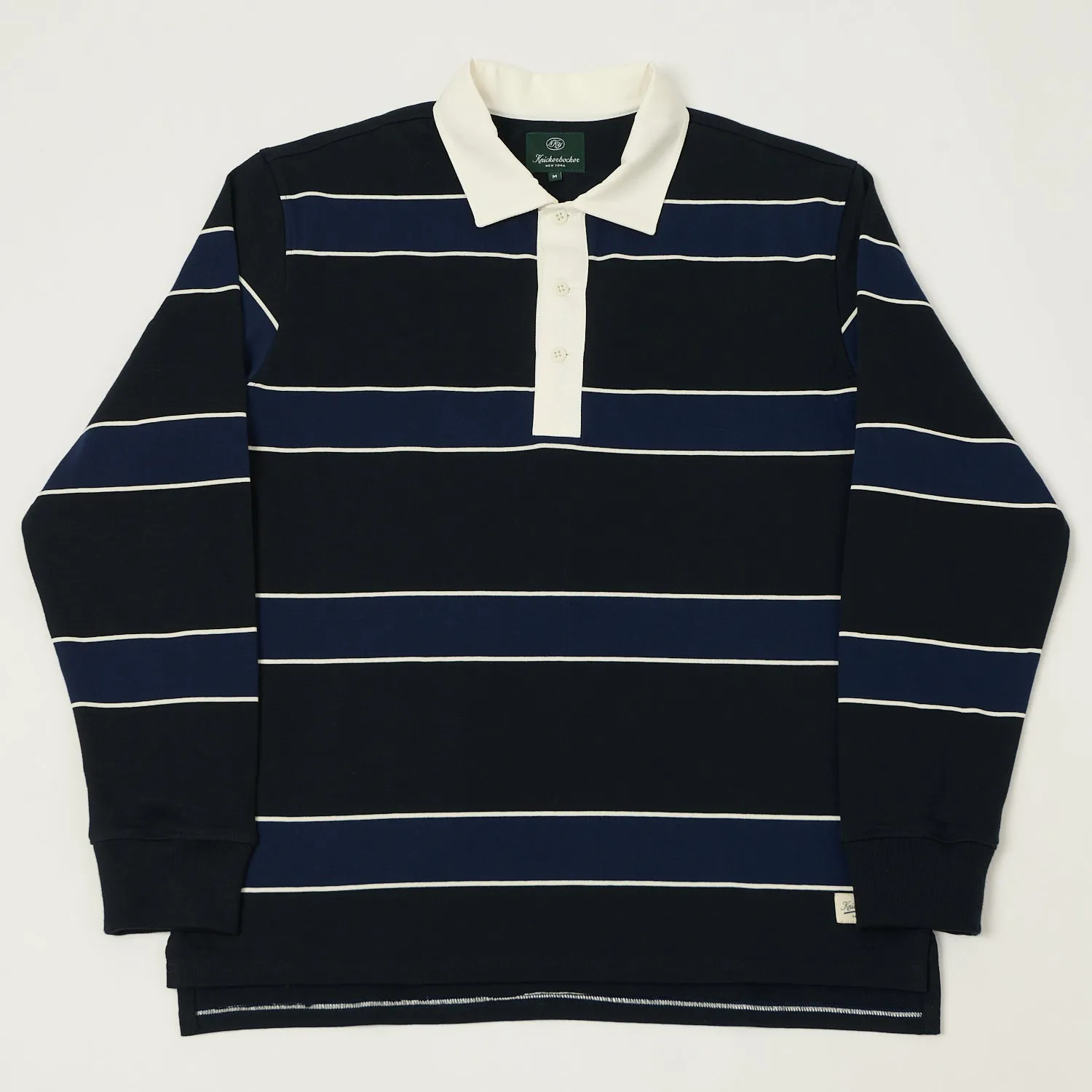 Timeless Appeal Comfort Apparel Knickerbocker 'McCarren' Stripe Rugby Shirt - Black/Blue