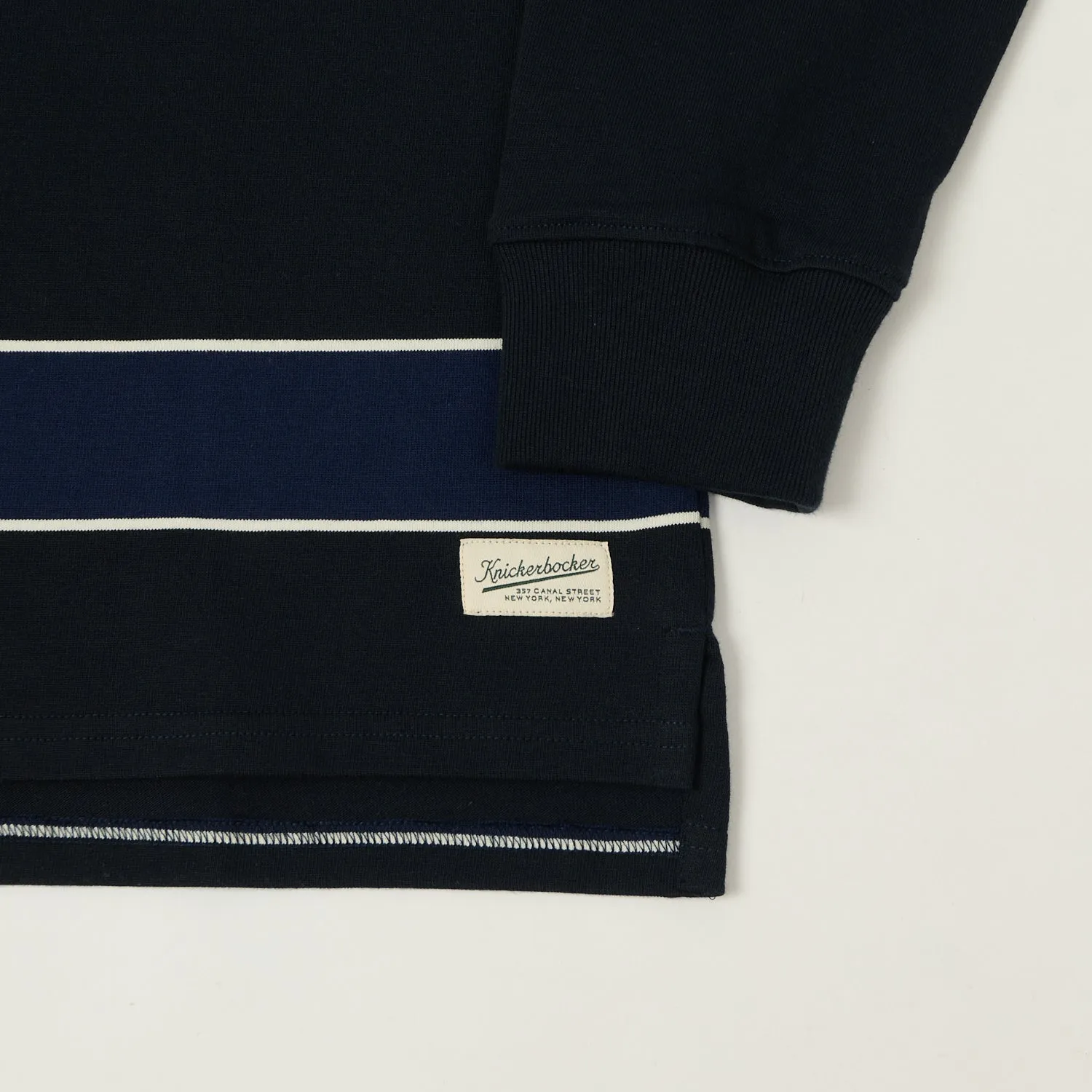 Knickerbocker 'McCarren' Stripe Rugby Shirt - Black/Blue Outdoor Comfort
