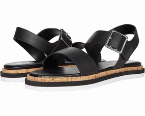 Chic Vacation Flats Bullboxer Calla Sandals Men's 10 Black Leather Round Toe Adjustable Strap KHD655