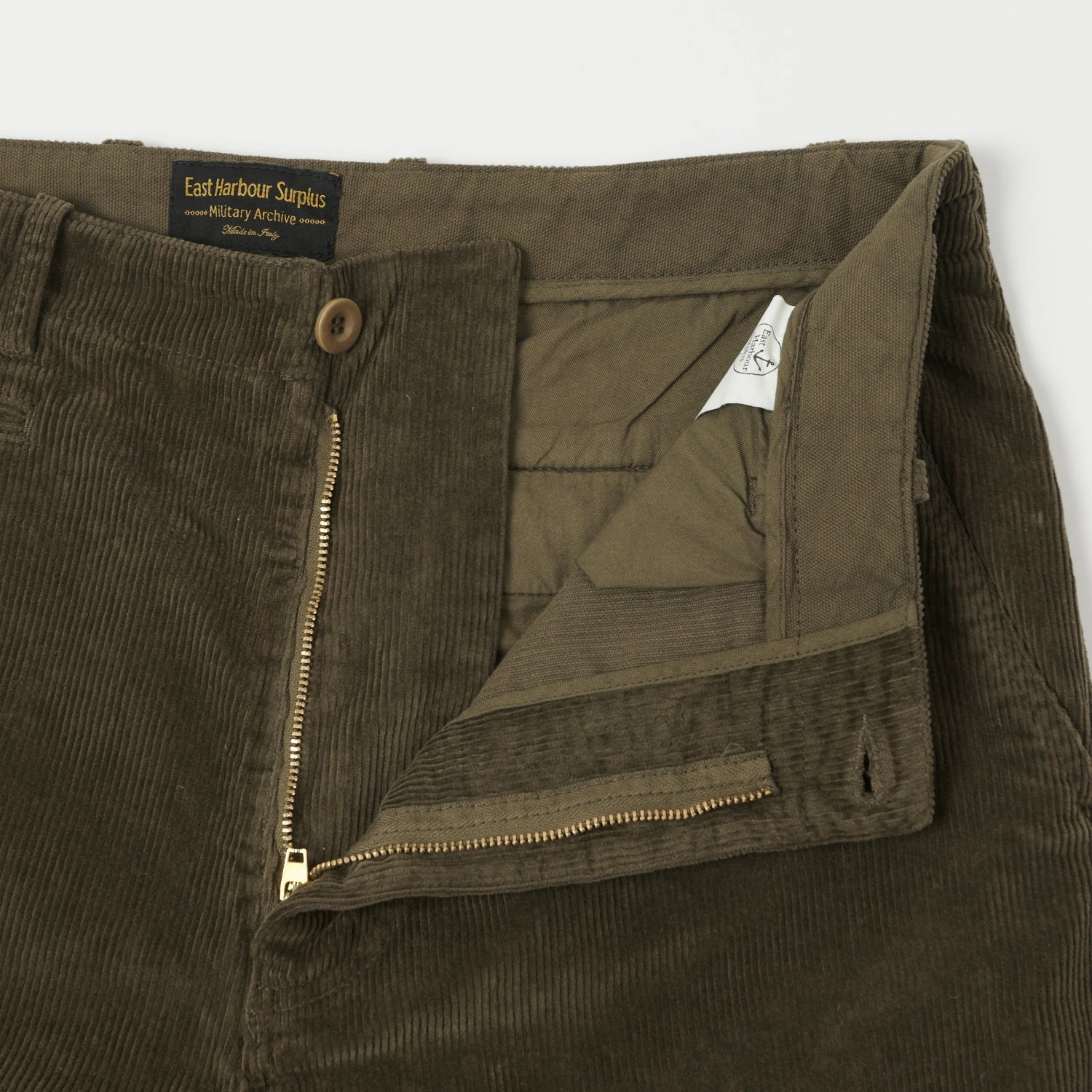 East Harbour Surplus 'Axel 101' Corduroy Trouser - Green Core Fit Design