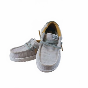 Square Toe mesh material Kid's Wally Jersey Shoe In Walnut