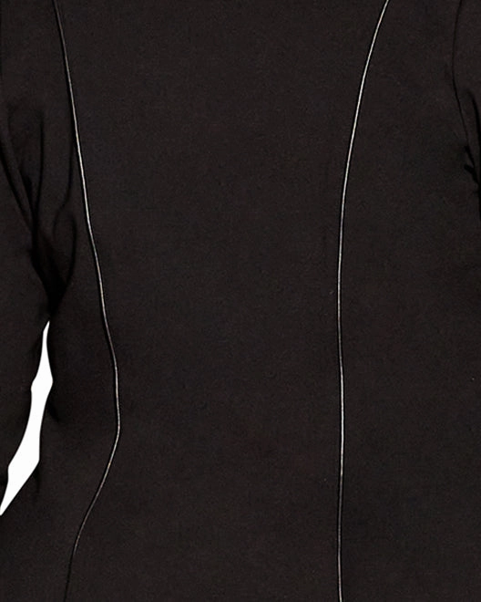 Stylish Piping Praise Jacket | Black