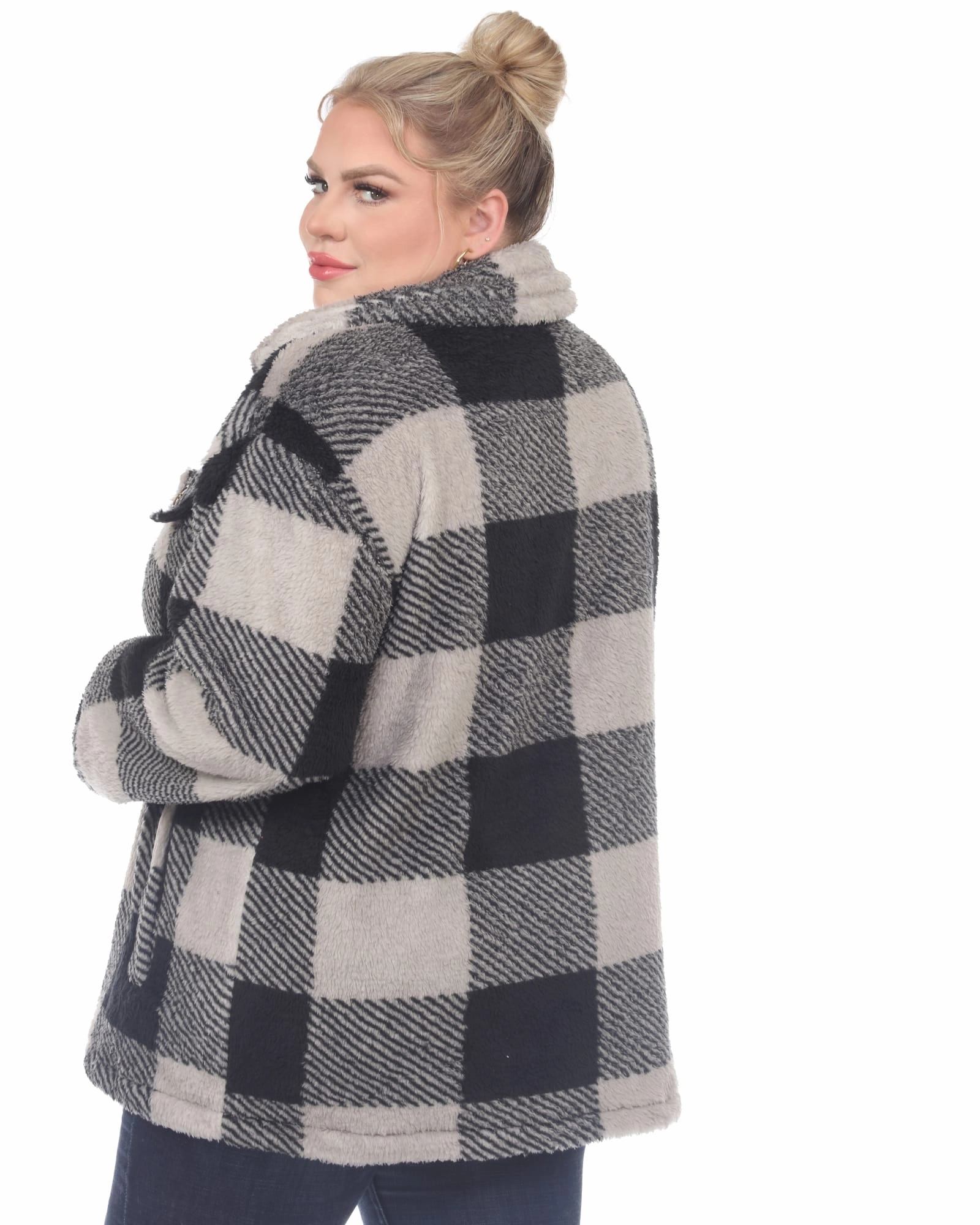 Winter Protection muted shades Plaid Shacket | Black/Grey