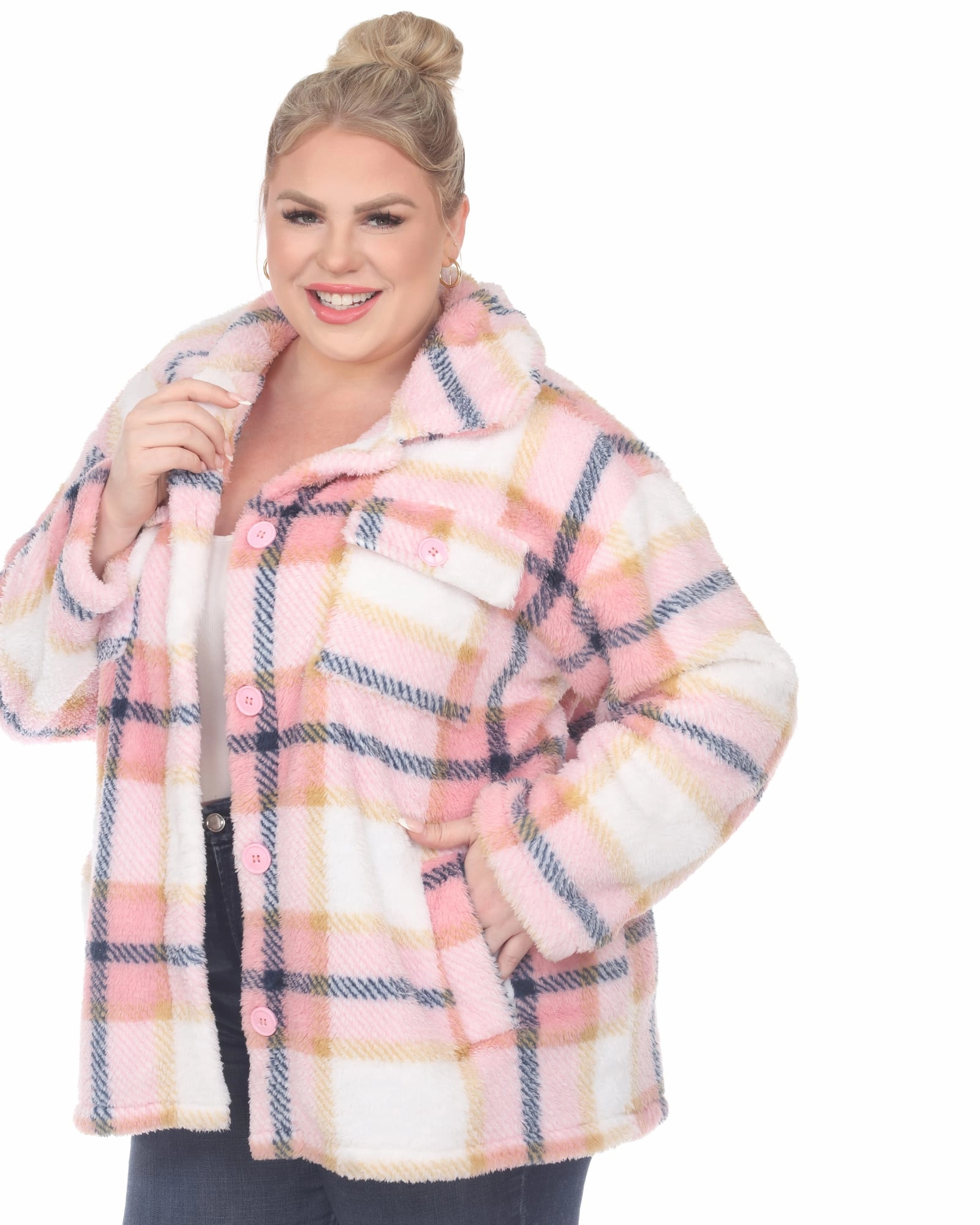 Versatile Gear Flexible Hood Plaid Shacket | Pink