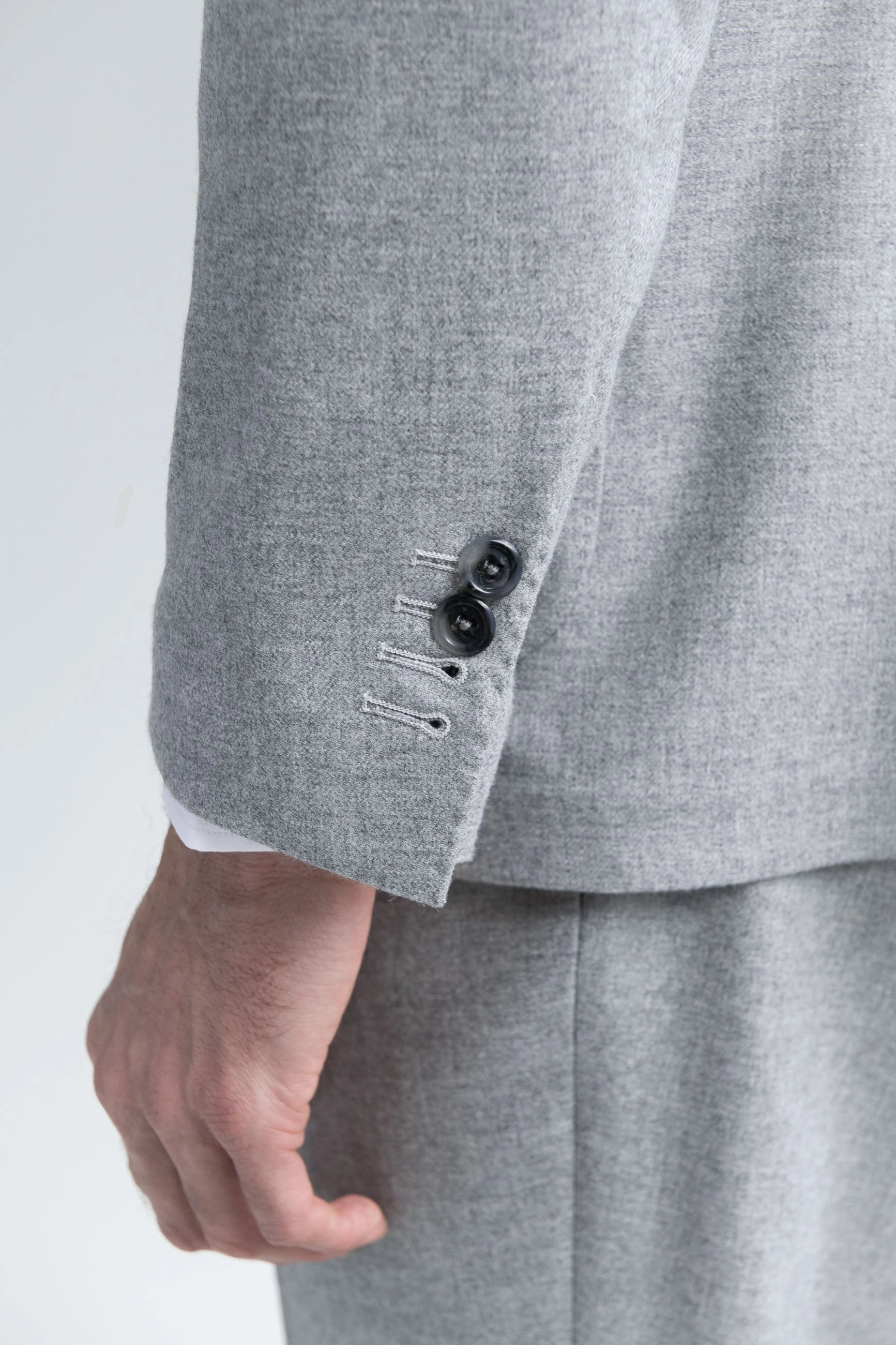Grey wool and cashmere double breasted suit - Made in Italy Premium Style Comfortable and stylish