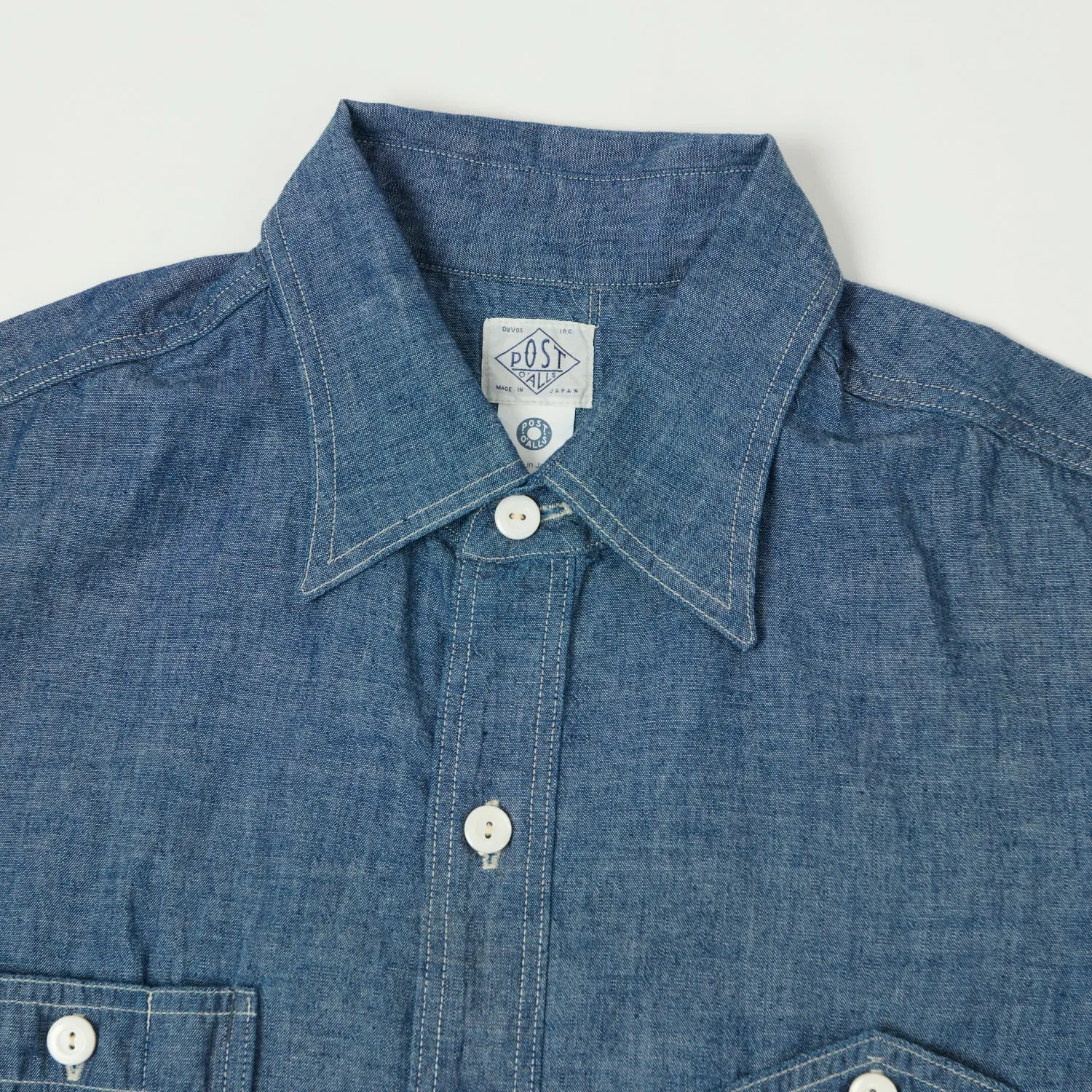 Anniversary Celebration Post Overalls No.6 Chambray Work Shirt - Indigo