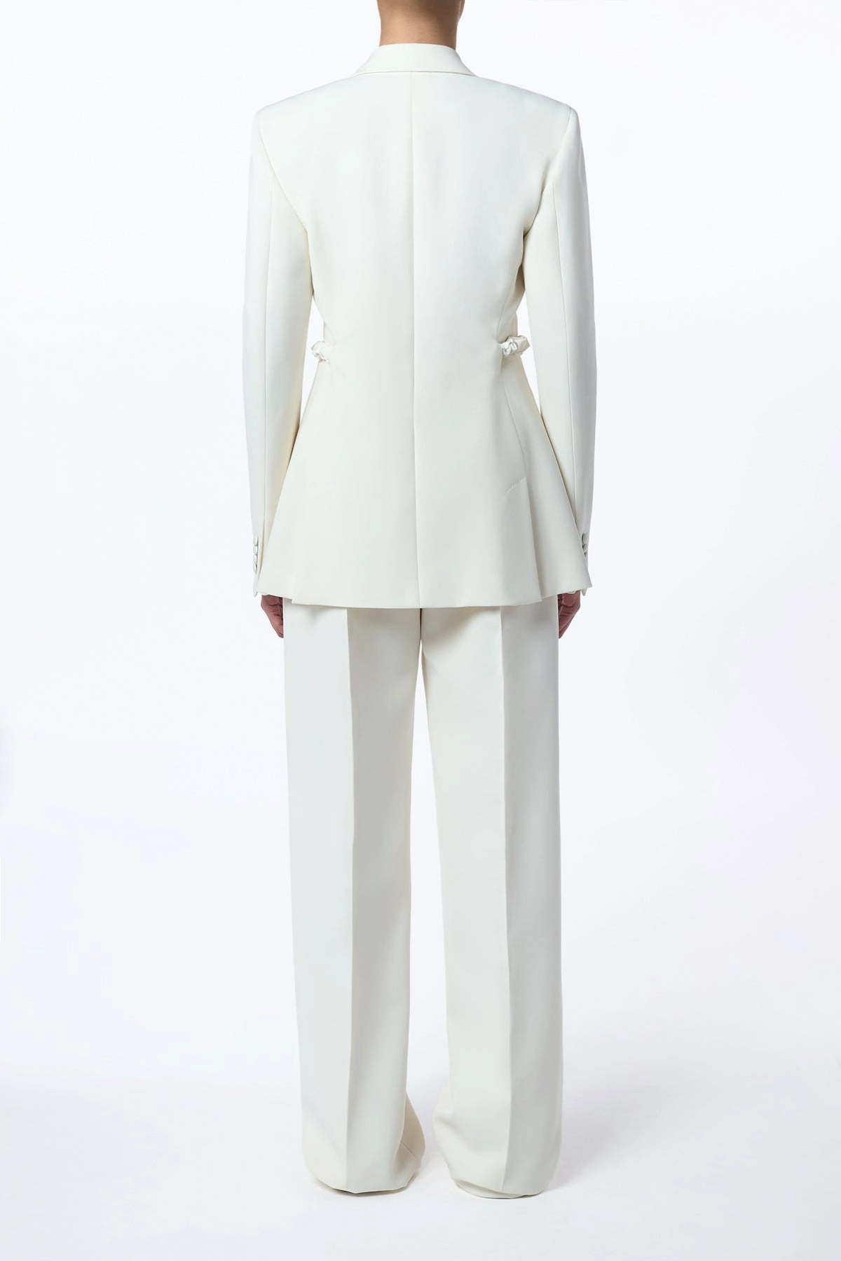Sleek Professional Sleek Office Style Epona Chain Blazer in Ivory Recycled Virgin Wool