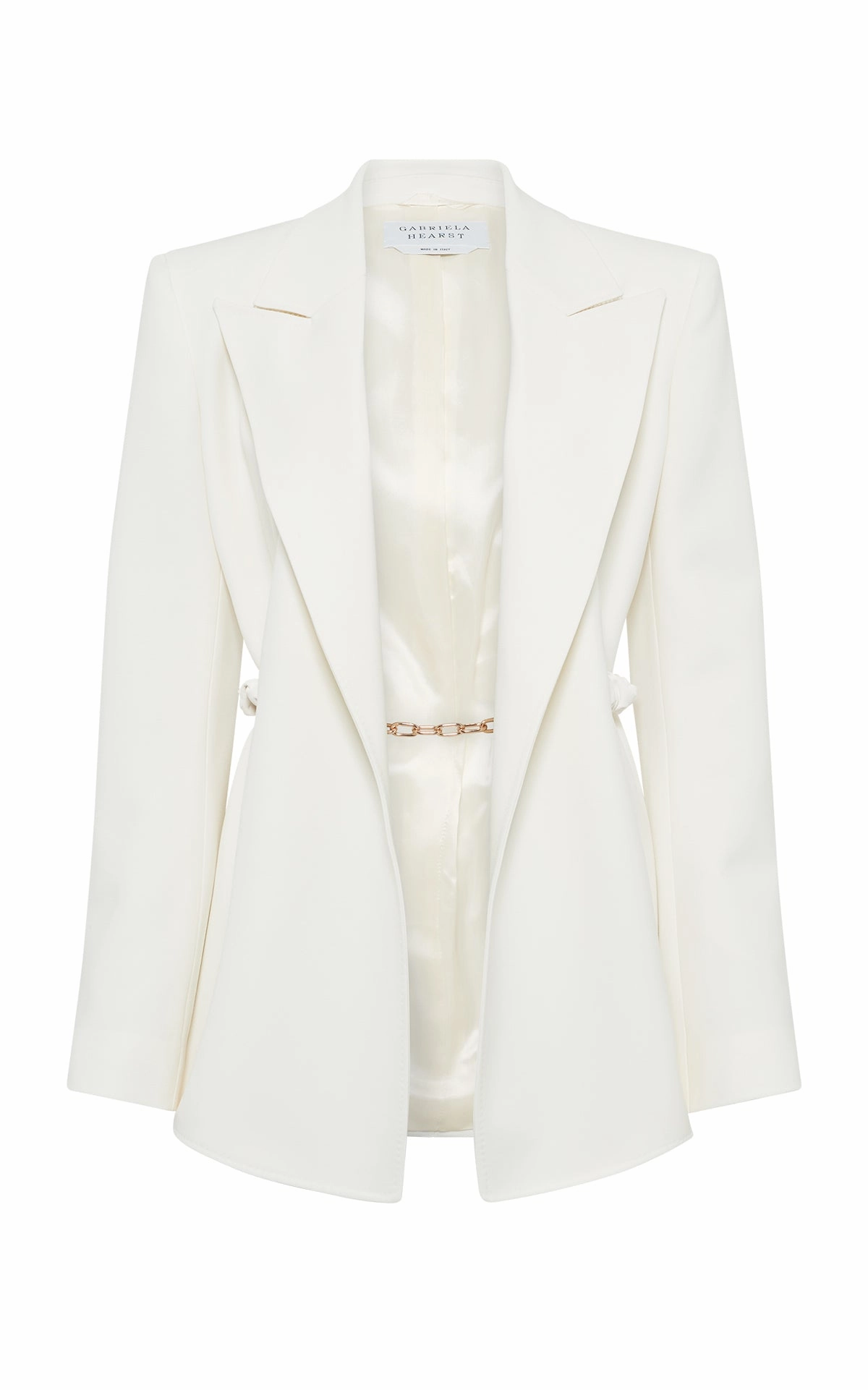 Epona Chain Blazer in Ivory Recycled Virgin Wool Smart Design Business Ready Outfit