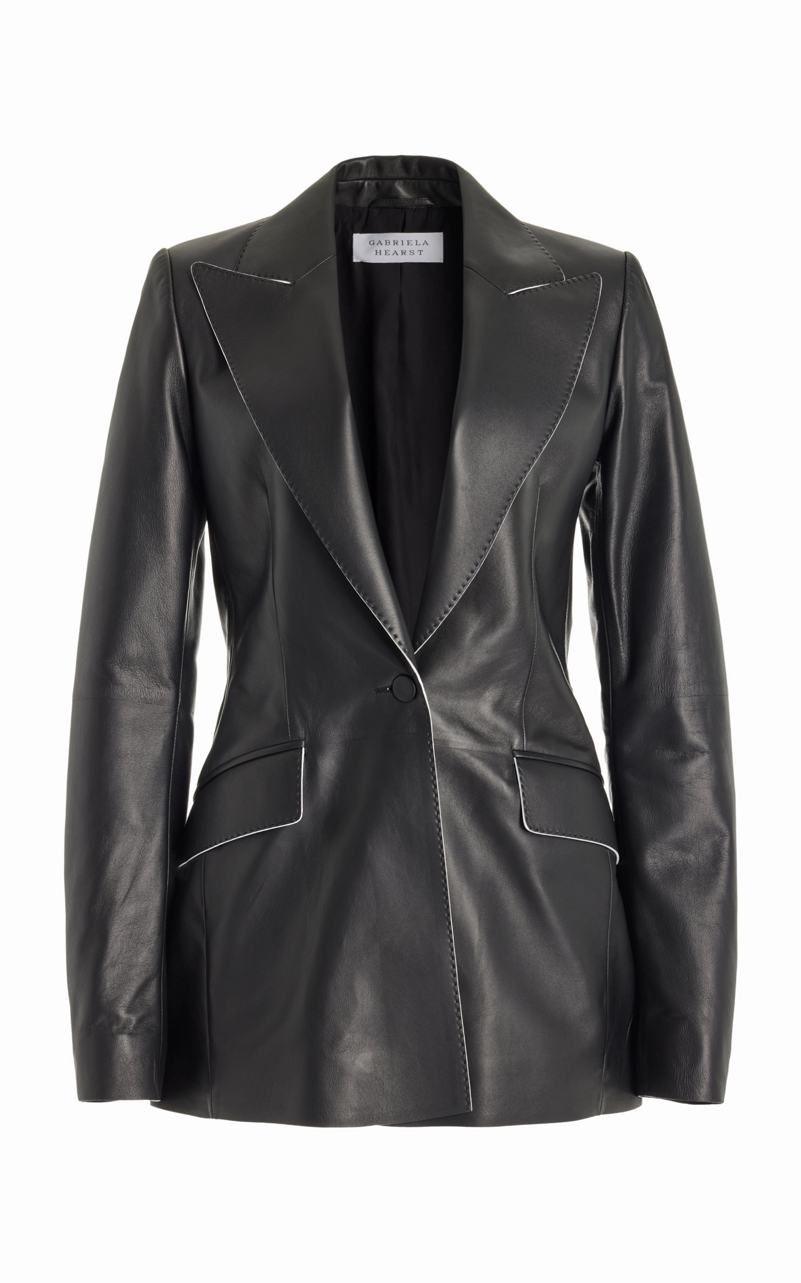 Chic and Elegant Leiva Blazer in Black Nappa Leather