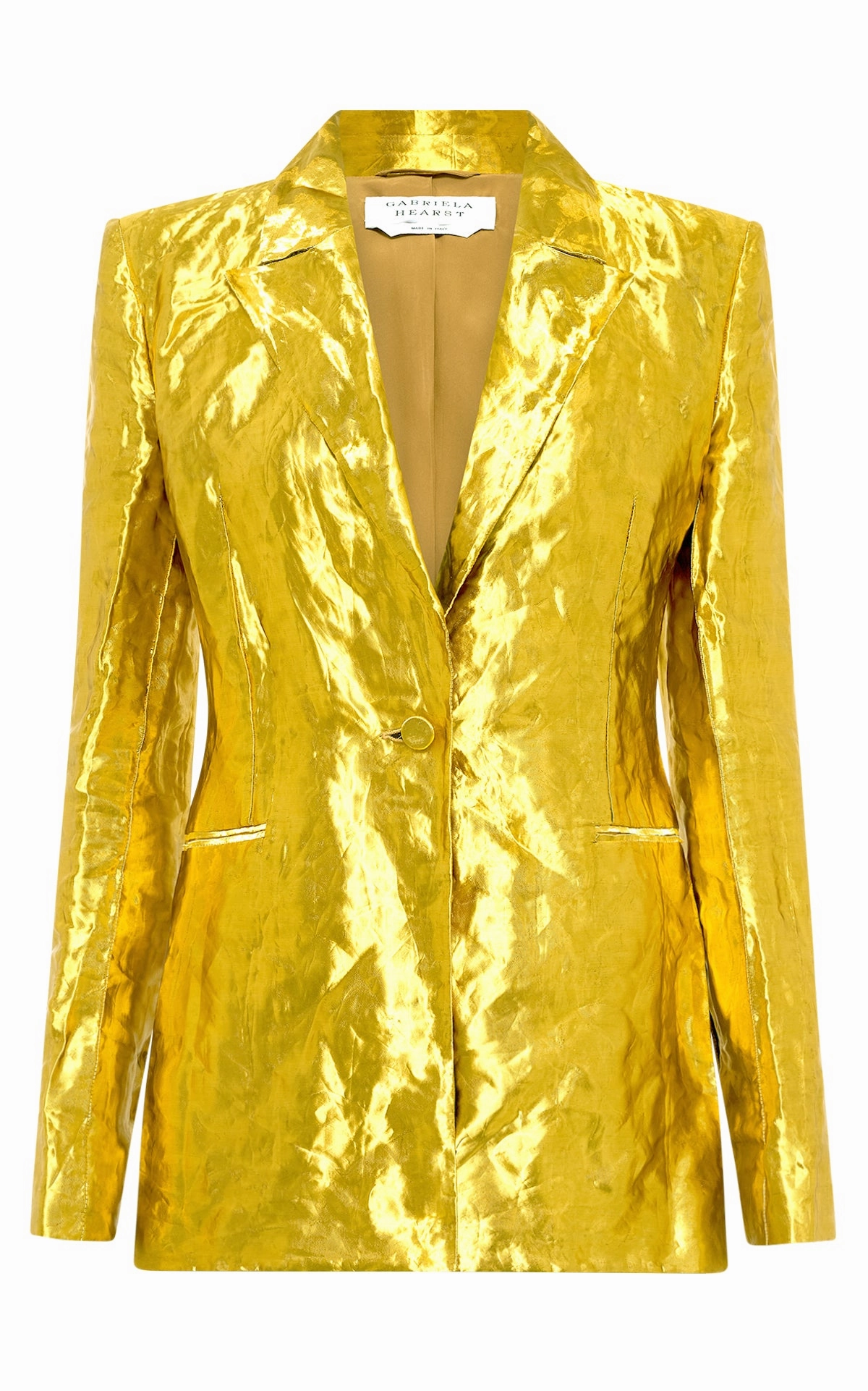 Premium Layer Mick Blazer in Gold Metallic Silk