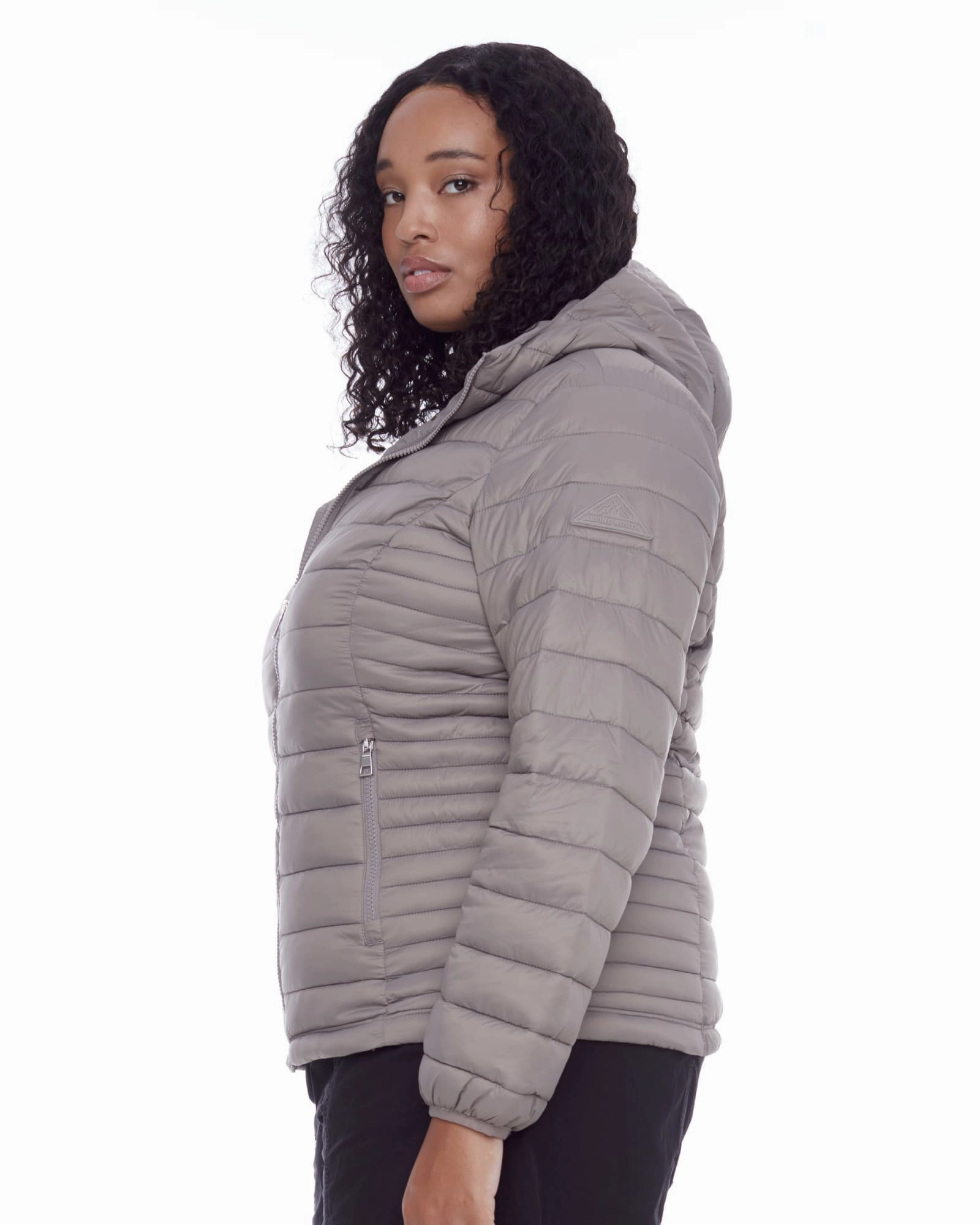 Generation Women's Plus Size - YOHO | Vegan Down Lightweight Packable Puffer Jacket & Bag | Taupe