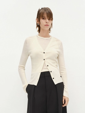 Quick Fit Seams Detail Wool Knit Top