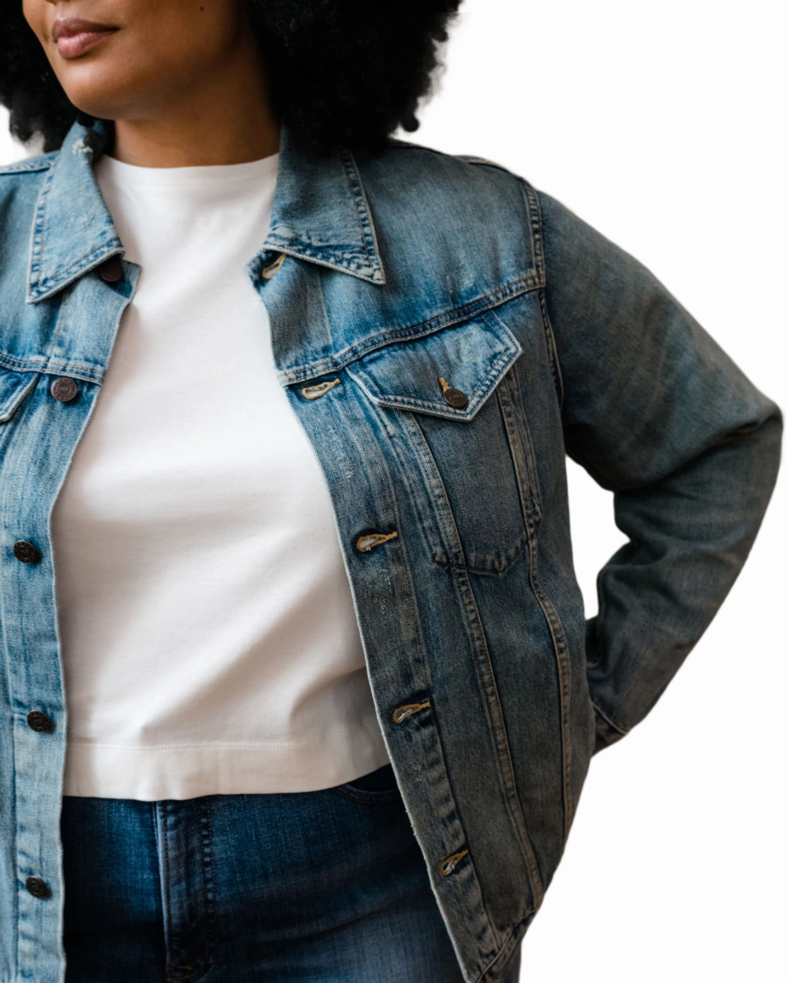 suitable for work commutes The Merly Jacket | Washed Denim