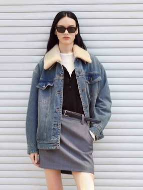 Detachable Collar Denim Jacket Vegan Safe