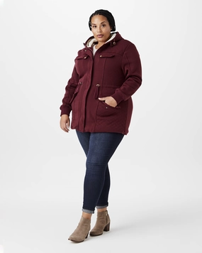 Primrose Quilted Hooded Jacket | Burgundy Cozy Insulation