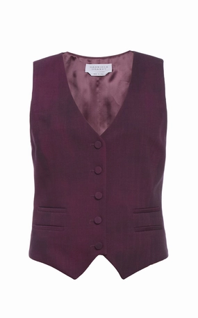 Coleridge Vest in Bordeaux Virgin Wool Chic Precision