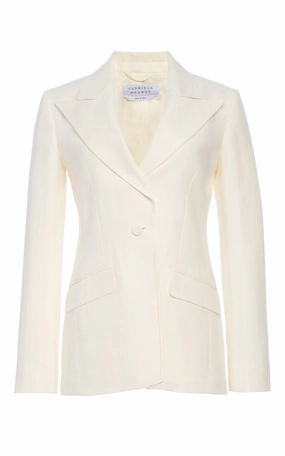 Leiva Blazer in Ivory Linen Twill Modern Wear