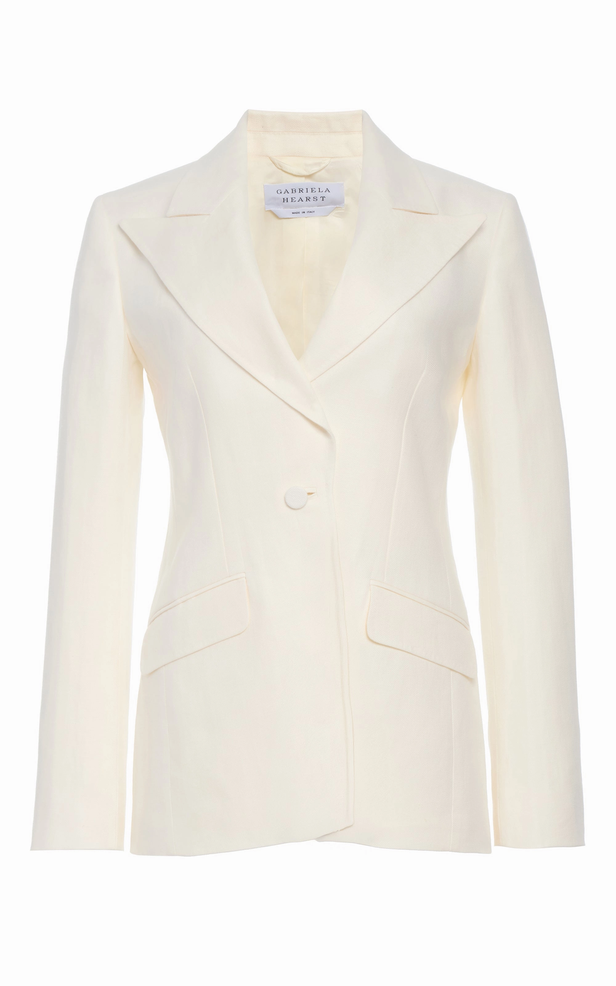 Leiva Blazer in Ivory Linen Twill Modern Wear