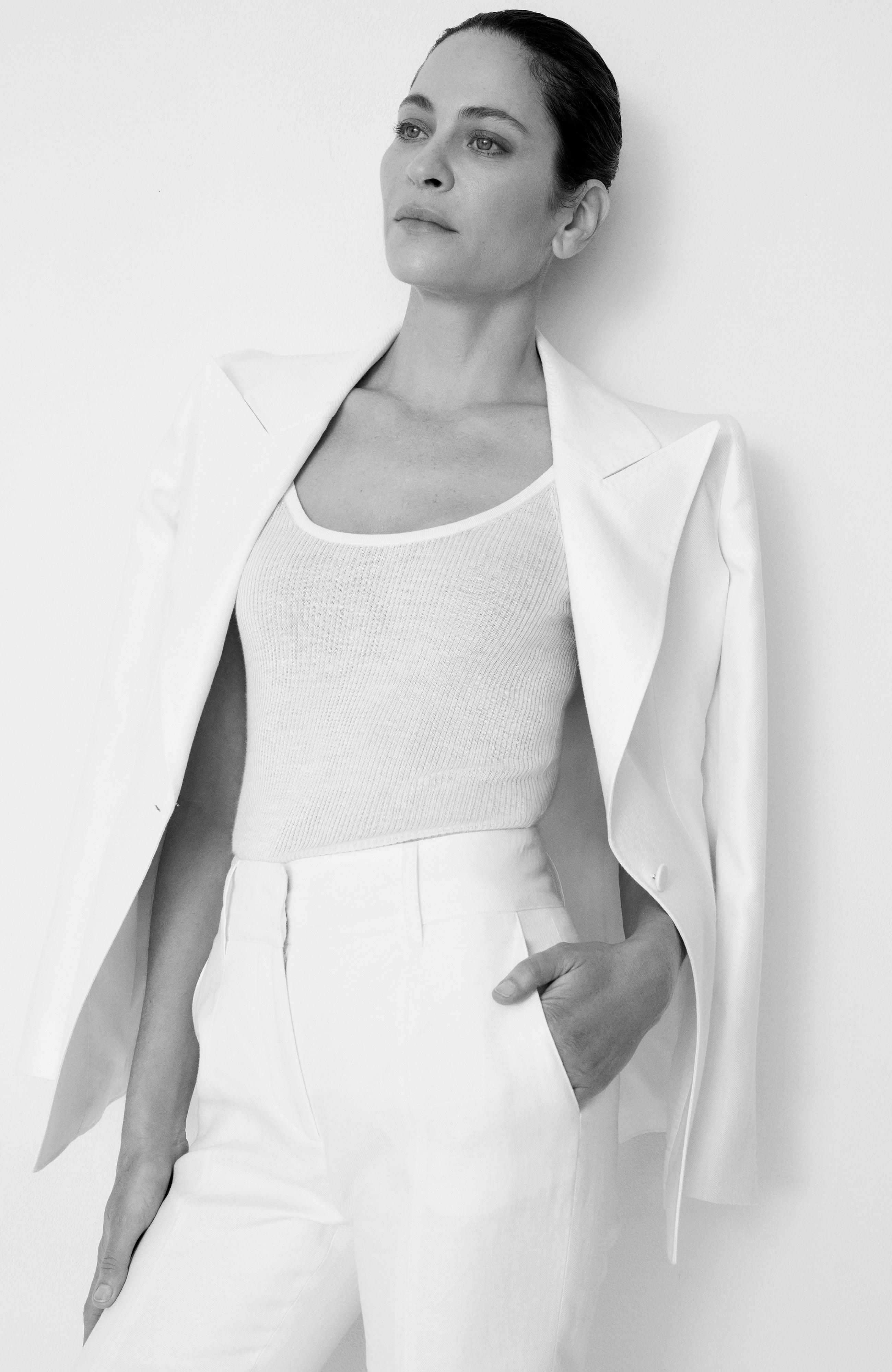 Interchangeable Lining Options Timeless Style Leiva Blazer in Ivory Linen Twill