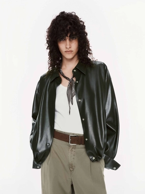 Wind Chill Protection ThermalInsulation PU Leather Cropped Jacket