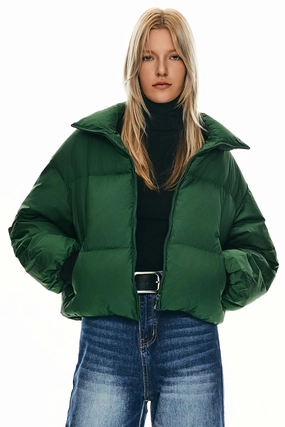 ZipperClosure understated look Puff-O? Classics Short Oversized Down Coat