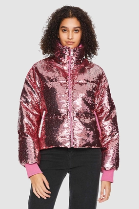Puff-O? O-Lab Disco Sequin Down Jacket Textured Finish wrinkle free finish