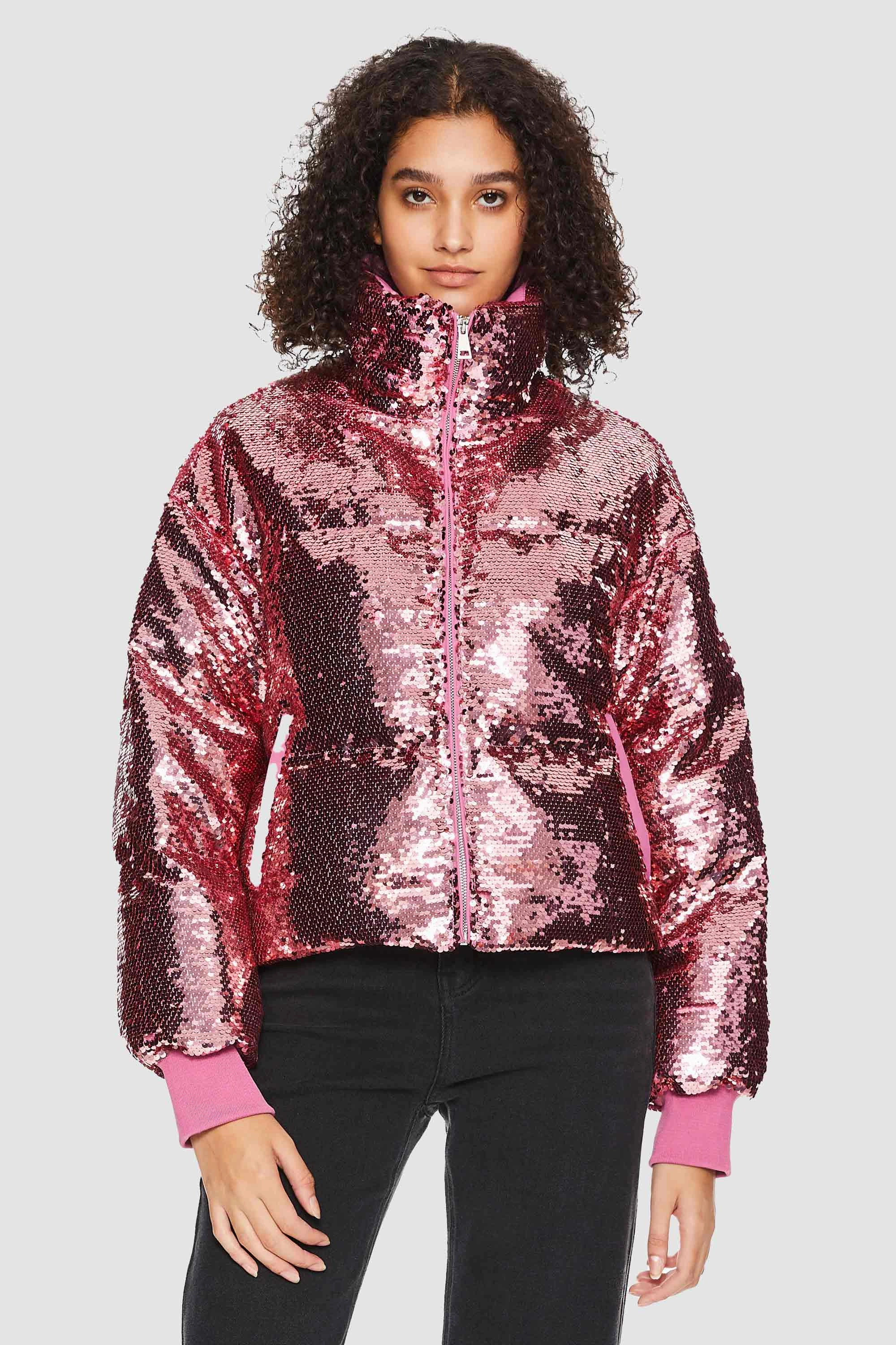 Airy Cloth Temperature Adaptive Puff-O? O-Lab Disco Sequin Down Jacket