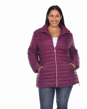 Mask Puffer Coat | Purple