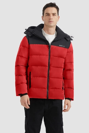 Puffer Warm Jacket Winter Full-Zip Windproof Coat Lightweight Material Statement Outerwear