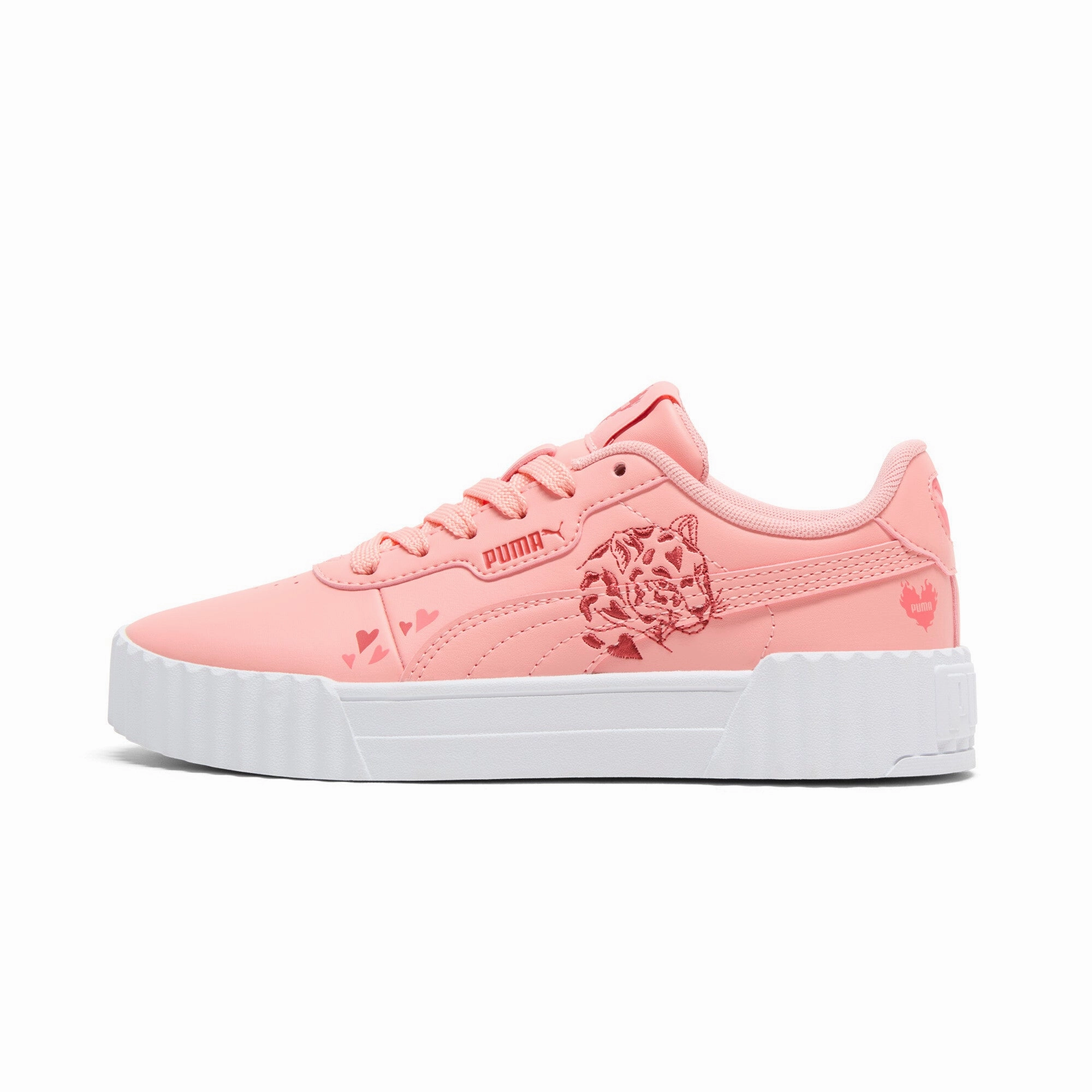 Smooth Entry Zero Drop Sole PUMA Big Kids' Girls' Carina 3.0 Love Sneakers