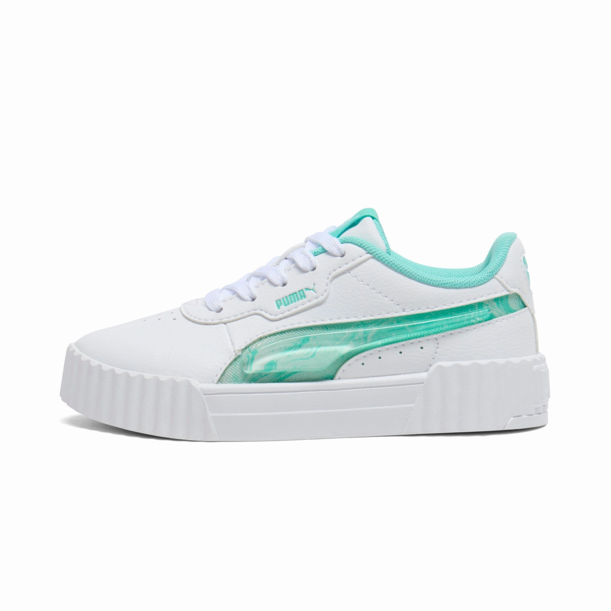 Stable Heel Counter PUMA Little Kids Girls' Carina 3.0 Jelly Fade Sneakers