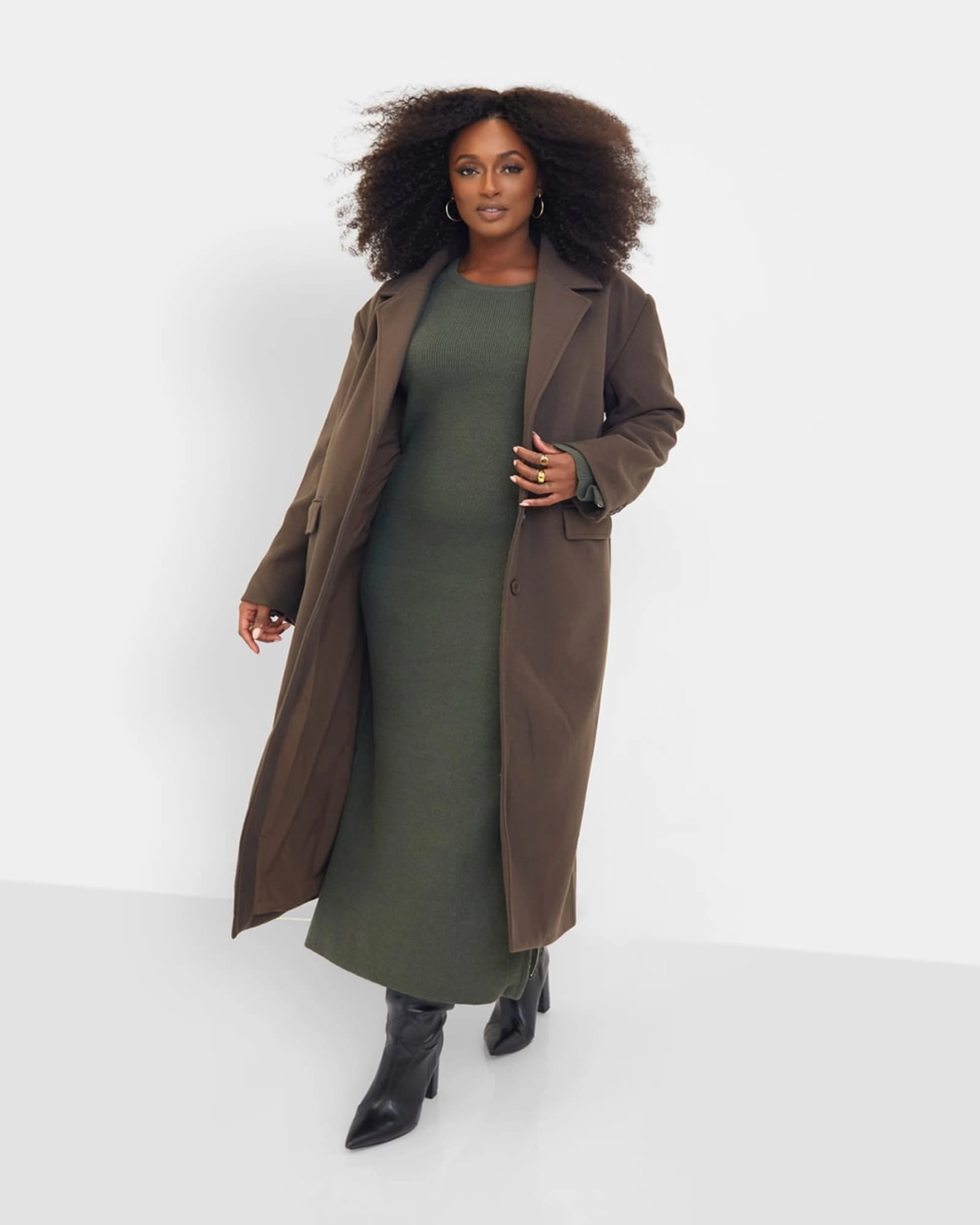 Fresh Appeal Dolce Wool Blend Double Breasted Coat - Brown | Brown